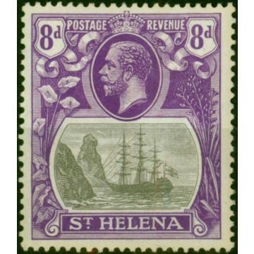 St Helena 1923 8d Grey & Bright Violet SG105d 'Storm over Rock' Fine & Fresh MM 