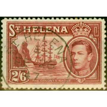 St Helena 1938 2s6d Maroon SG138 Very Fine Used Stamp