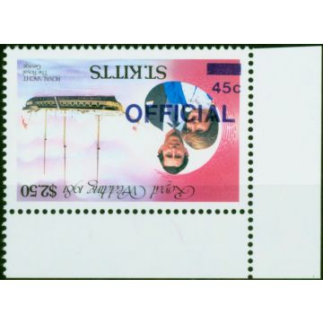 St Kitts 1983 Royal Wedding 45c on $2.50 SG024fd Opt Inverted V.F MNH 