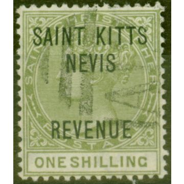 St Kitts & Nevis 1885 1s Olive SGR6 Fine Used 