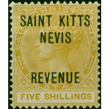 St Kitts & Nevis 1885 5s Buff Revenue Fine MM 
