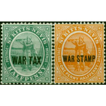 St Kitts & Nevis 1916-18 War Stamp Set of 2 SG22-23 Fine LMM 