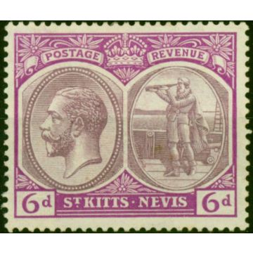 St Kitts Nevis 1924 6d Dull & Bright Purple SG46 Fine LMM 