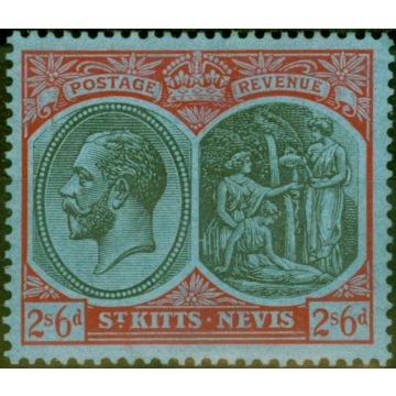 St Kitts & Nevis 1927 2s6d Black & Red-Blue SG47b Fine VLMM