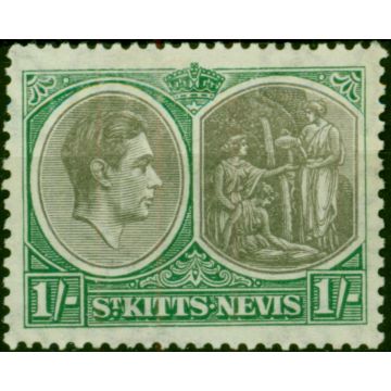 St Kitts Nevis 1938 1s Black & Green SG75 Fine LMM (2) 