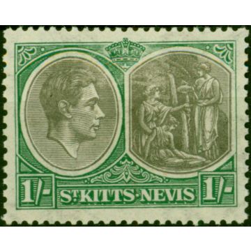 St Kitts Nevis 1938 1s Black & Green SG75 Fine LMM