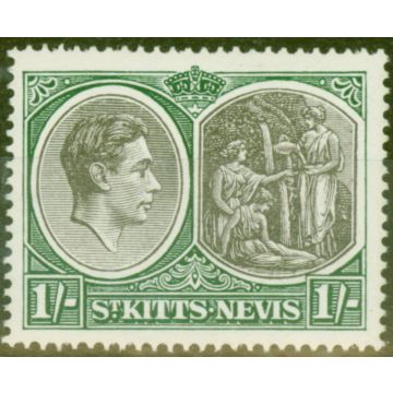 St Kitts & Nevis 1938 1s Black & Green SG75 Fine Very Lightly Mtd Mint