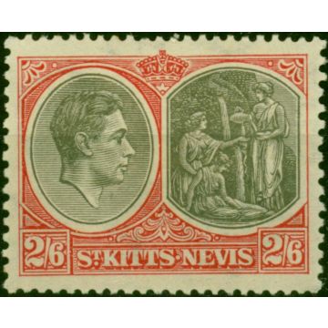 St Kitts Nevis 1938 2s6d Black & Scarlet SG76 Good MM (2)