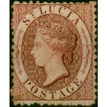 St Lucia 1863 (1d) Brownish Lake SG5bx Wmk Reversed Fine MM 
