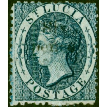 St Lucia 1863 6d on (4d) Indigo SG10 Fine MM Scarce Royal Certificate