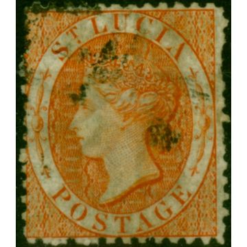 St Lucia 1864 (1s) Brown-Orange SG14 Good Used