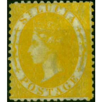 St Lucia 1864 (4d) Yellow SG12 Fine Unused 