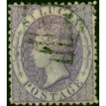 St Lucia 1864 (6d) Mauve SG13a Fine Used 