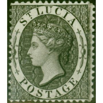St Lucia 1876 (1d) Black SG15 Fine & Fresh MM 