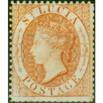 St Lucia 1876 (1s) Orange SG18 Fine & Fresh MM