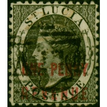 St Lucia 1882 1d Black Revenue SGF18 Fine Used 