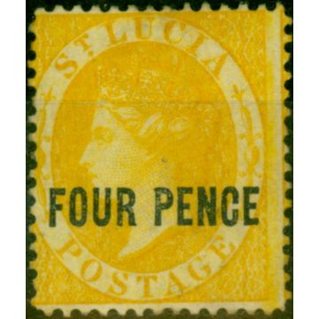 St Lucia 1882 4d Yellow SG27 Fine MM 