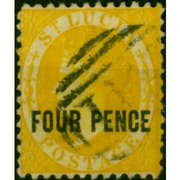 St Lucia 1882 4d Yellow SG30 P.12 Fine Used (3)