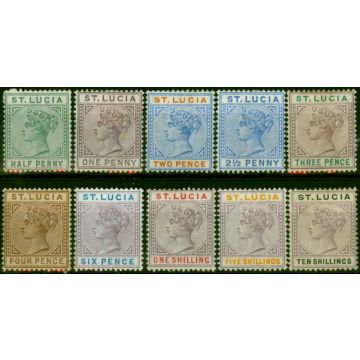 St Lucia 1891-98 Set of 10 SG43-52 Ave-Fine MM 
