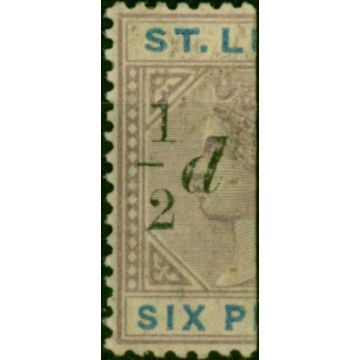 St Lucia 1891 1/2d on Half 6d Dull Mauve & Blue SG54 Fine LMM