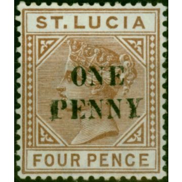 St Lucia 1891 1d on 4d Brown SG55 Fine LMM