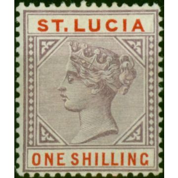 St Lucia 1891 1s Dull Mauve & Red SG50 Fine MM 