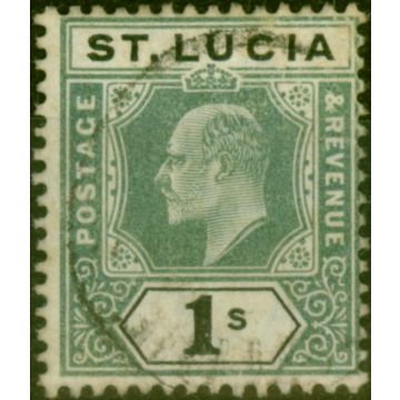 St Lucia 1902 1s Green & Black SG62 V.F.U