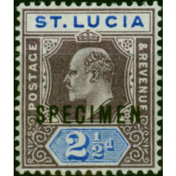 St Lucia 1902 2 1/2d Dull Purple & Ultramarine Specimen SG60s V.F LMM 