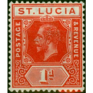 St Lucia 1916 1d Scarlet SG79a Fine LMM 