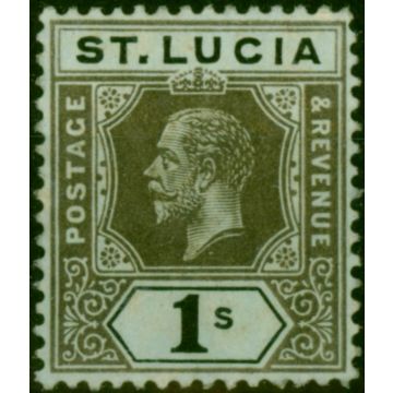 St Lucia 1918 1s on Blue-Green Olive Back SG85a Fine VLMM 