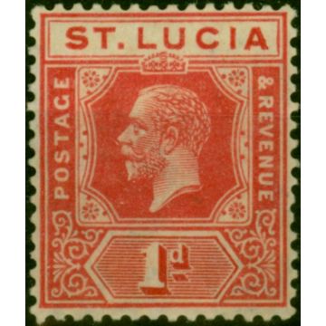 St Lucia 1921 1d Rose-Carmine SG92 Good LMM 