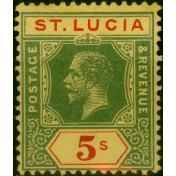 St Lucia 1921 5s Green & Red-Yellow SG88 Fine MM 