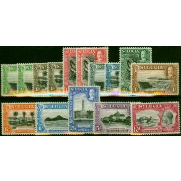 St Lucia 1936 Extended Set of 15 SG113-124 All Perfs Fine MM 