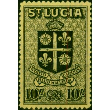 St Lucia 1938 10s Black-Yellow SG138 Fine VLMM 