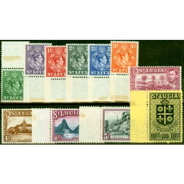 St Lucia 1938 Set of 11 to 10s SG128-138 Fine Lightly Mtd Mint  1938 Issues only CV £110+ 