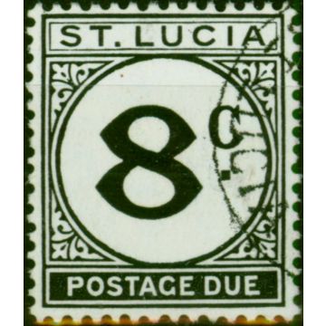 St Lucia 1949 8c Black SGD9a Chalk V.F.U 