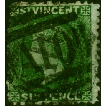 St Vincent 1868 6d Deep Green SG7 Good Used 