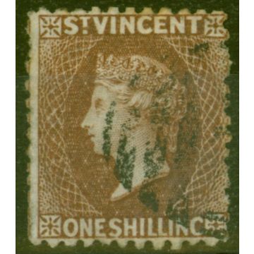 St Vincent 1869 1s Brown SG14 Good Used (2)