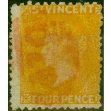 St Vincent 1869 4d Yellow SG12 Fine Used