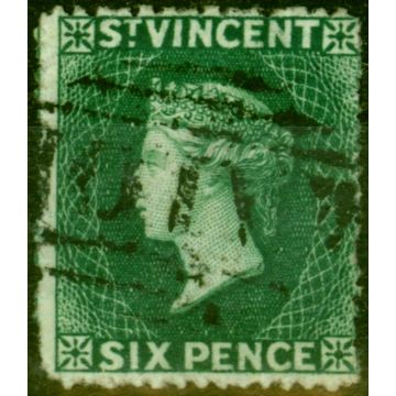 St Vincent 1871 6d Deep Green SG16 Fine Used Stamp