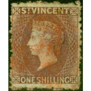 St Vincent 1875 1s Claret SG21 Fine Used