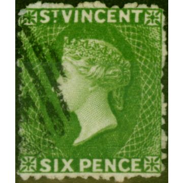 St Vincent 1880 6d Bright Green SG30 Fine Used (4)