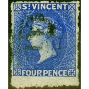 St Vincent 1881 4d Bright Blue SG38 Very Fine Used