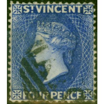St Vincent 1882 4d Dull Ultramarine SG41a Wmk Reversed Fine Used Scarce
