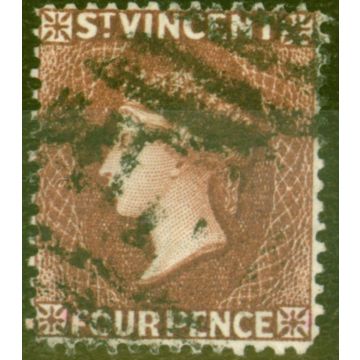 St Vincent 1885 4d Red-Brown SG50x Wmk Reversed Fine Used