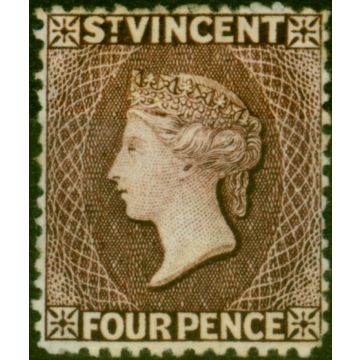 St Vincent 1886 4d Purple-Brown SG51 Fine Mounted Mint