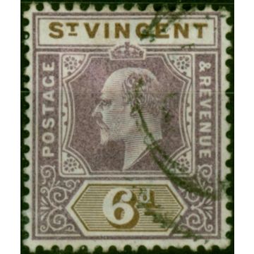 St Vincent 1902 6d Dull Purple & Olive SG81 Fine Used 