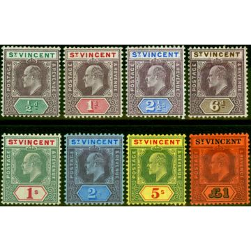 St Vincent 1904-11 Set of 8 SG85-93 Very Fine Lightly Mtd Mint