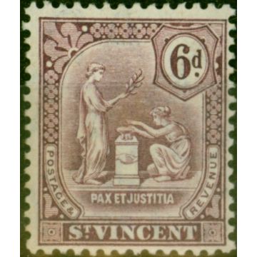 St Vincent 1909 6d Dull Purple SG107 Fine MM 