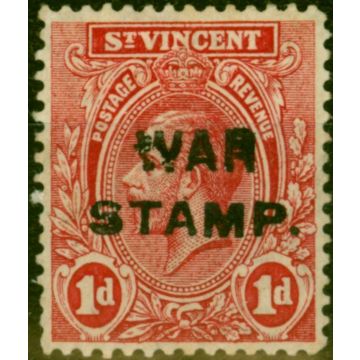 St Vincent 1916 1d Red SG122a Overprint Double Fine Mtd Mint